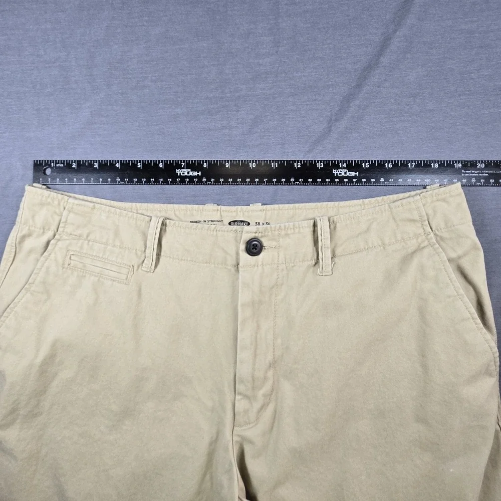 Old Navy Men's Chino Pants Khaki 100% Cotton Straight Leg Broken-In‎ Style 38x34